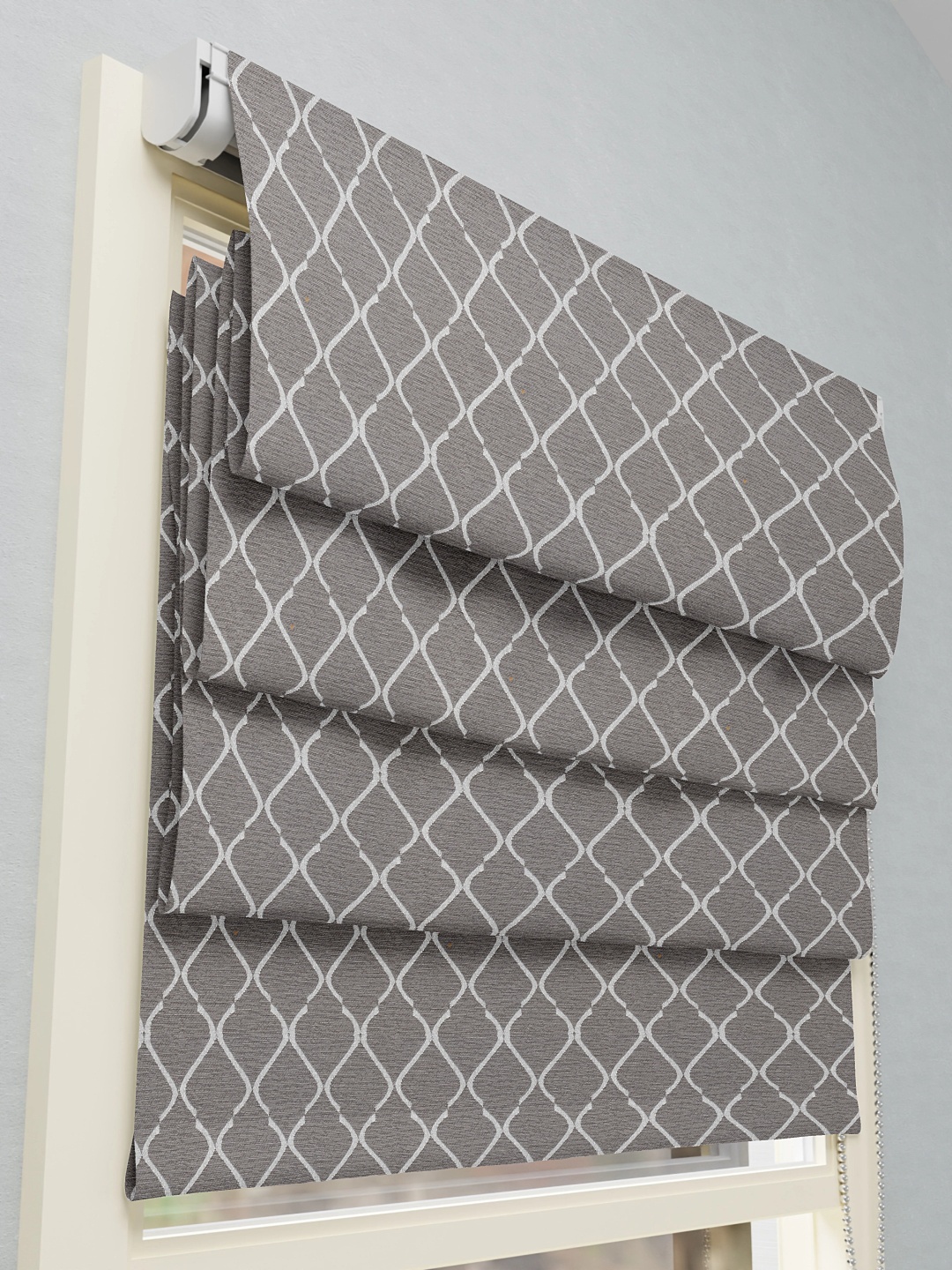 Ditsy Roman Blinds Geometric Jacquard Fabric Curtain Label