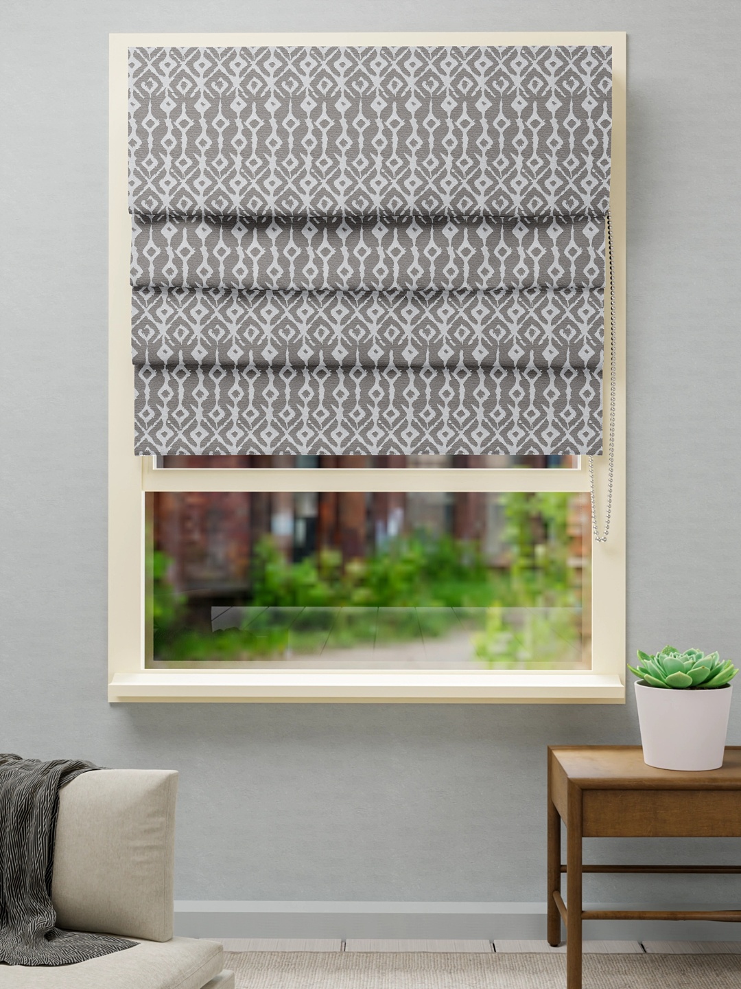 Arygyle Roman Blinds Geometric Jacquard Fabric Curtain Label