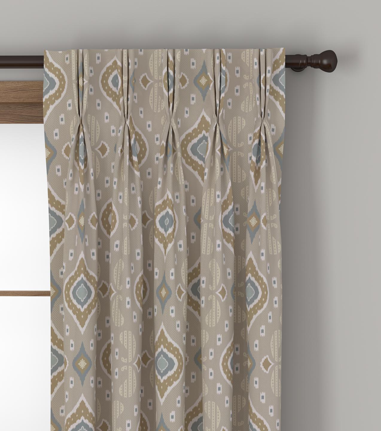 9 Feet Height American Pleat Cotton Curtains - Multi - set of 2 - 28 X